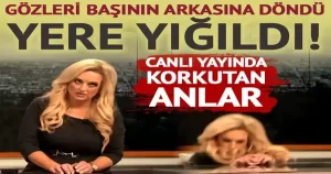 Hava durumu sunucusunun canlı yayında korkutan anları! Gözleri başının arkasına döndü, yere yığıldı