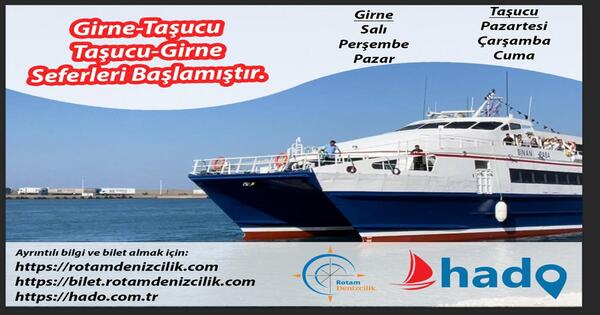 HADO’nun Taşucu-Girne deniz otobüsü seferleri pazartesi başlıyor