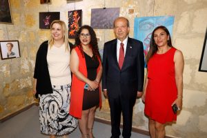 Cumhurbaşkanı Tatar, TED Kuzey Kıbrıs Koleji’nin düzenlediği resim sergisini açtı