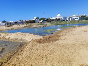 Bafra Halk Plajı’nda pis su denize karıştı