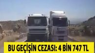 Dağ yolunda tehlikeli sürüş yapan kamyon şoförü saptandı