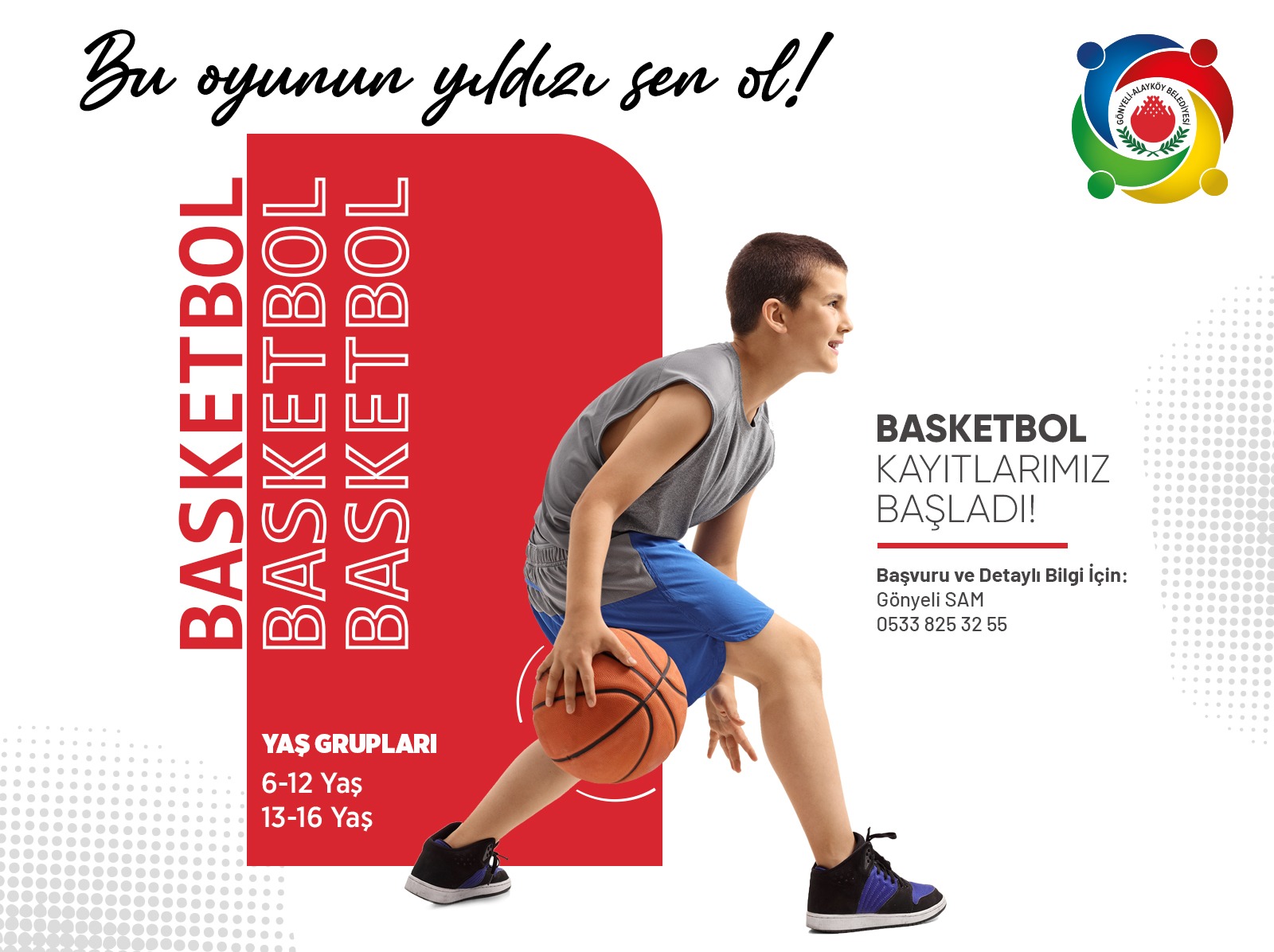 Gönyeli SAM’da 6-12 yaş ve 13-16 yaş basketbol kursları başlıyor