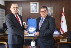 BEROVA, İTÜ-KKTC EĞİTİM ARAŞTIRMA YERLEŞKELERİ REKTÖRÜ PROF. DR. SARI’YI KABUL ETTİ