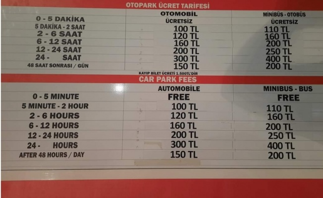 Ercan’da otopark fiyatları dudak uçuklatıyor