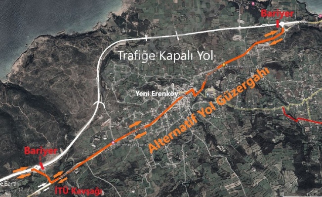 Yeşilköy Kavşağı ile Yenierenköy Kavşağı arası yol 14 gün süreyle araç trafiğine kapalı olacak