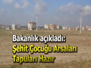 Şehit Çocuğu Arsaları Tapuları Hazır