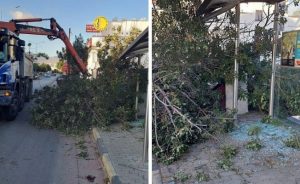 Lefkoşa’da olumsuz hava koşullarına karşı acil müdahale devam ediyor