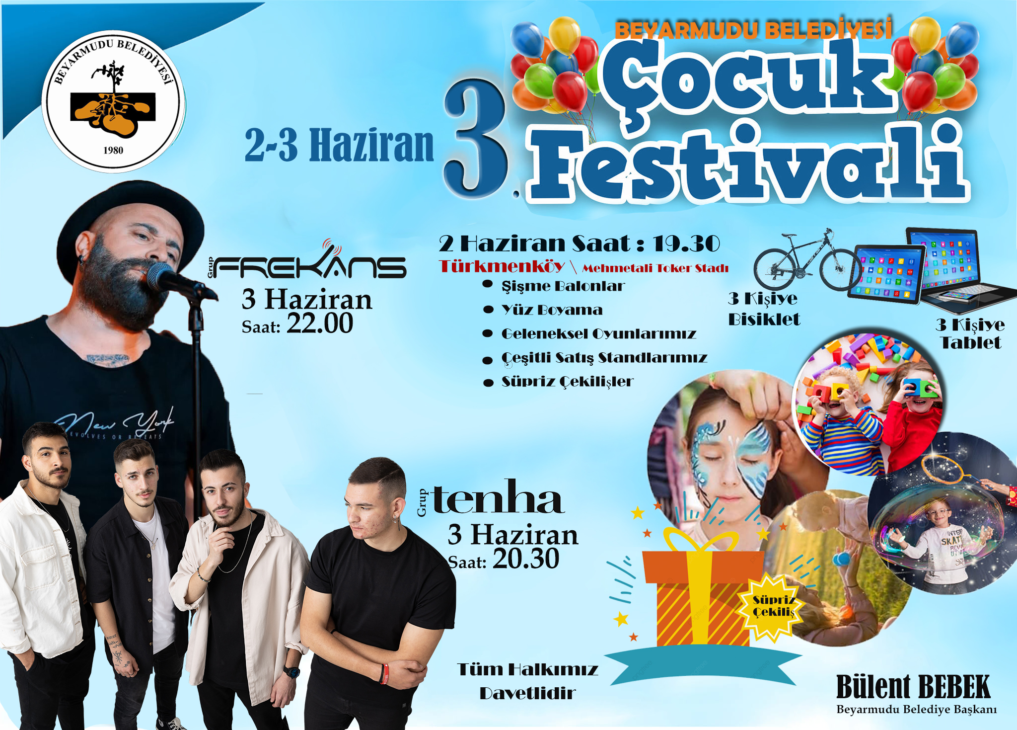 Beyarmudu Belediyesi 3.Uluslararası Çocuk Festivali bu akşam başlıyor