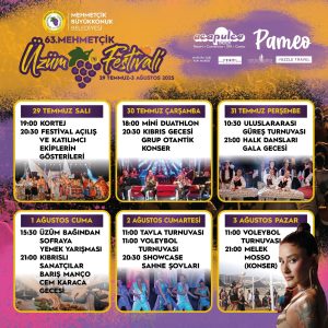 63. Mehmetçik Üzüm Festivali yarın başlıyor