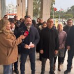 KTAMS, Gazimağusa Mahkemeler binası önünde basın açıklaması yaptı