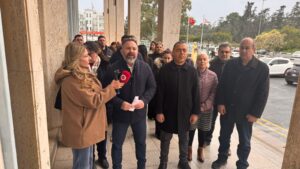 KTAMS, Gazimağusa Mahkemeler binası önünde basın açıklaması yaptı