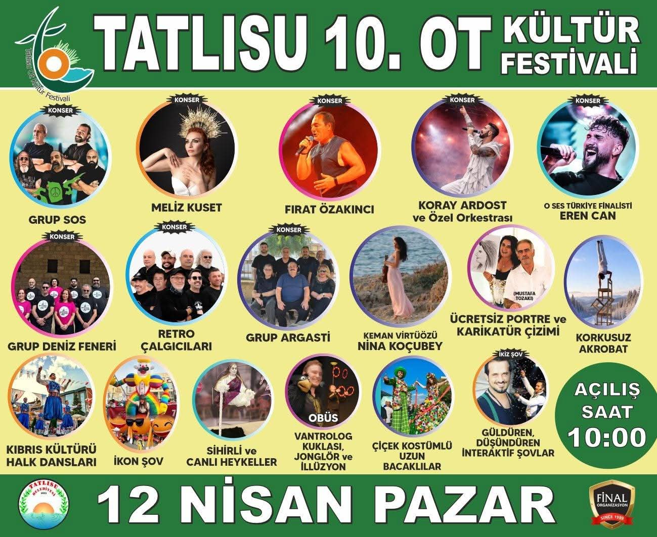 Tatlısu 10. Ot Kültür Festivali 12 Nisan Pazar günü yapılacak