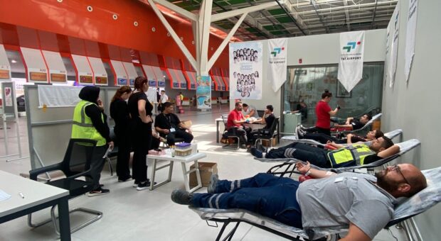 Ercan Havalimanı’nda kan bağış kampanyası düzenlendi