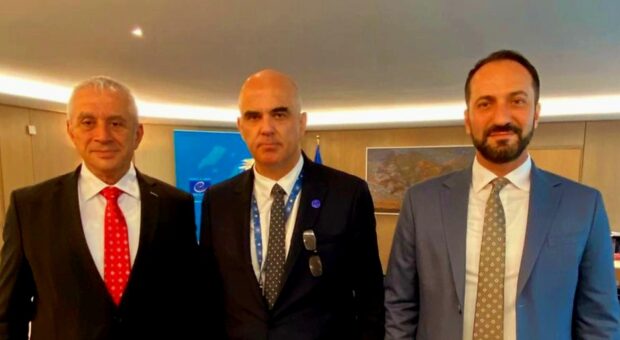 Taçoy ve Candan, Avrupa Konseyi Genel Sekreteri Alain Berset ile bir araya geldi
