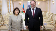 Öztürkler, Azerbaycan Milli Meclisi Başkanı Gafarova ile görüştü