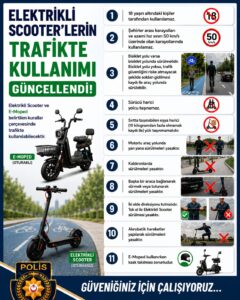 Elektrikli scooterler ve E-mopedin trafikte kullanımında düzenleme yapıldı…