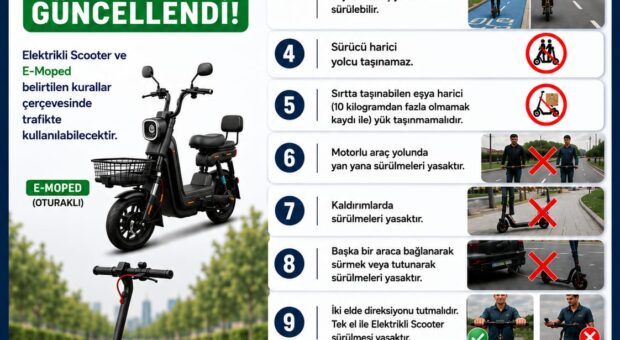 Elektrikli scooterler ve E-mopedin trafikte kullanımında düzenleme yapıldı…
